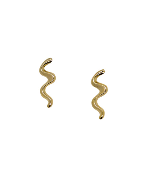 Wave gold drop earring