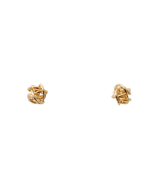 Shirring gold earring
