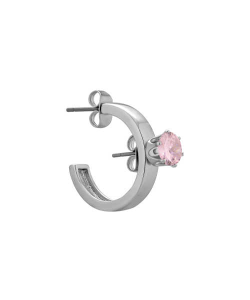 [4/1 출고 예정] Earring single stone earring (Pink)