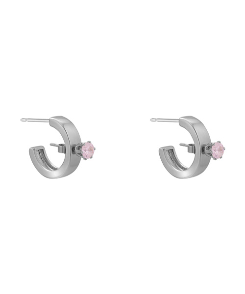 Earring stone earring_S (Pink)