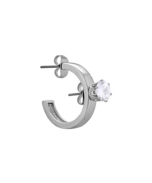 [4/1 출고 예정] Earring single stone earring (Crystal)