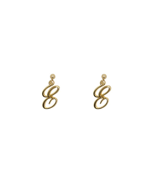 Logo initial gold earring