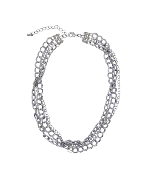 Three-line chain necklace