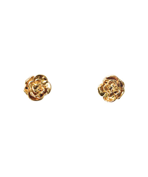 Rose flower gold earring