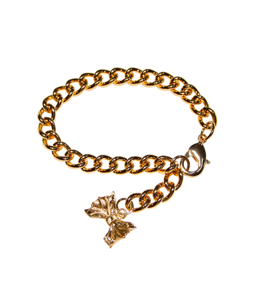 Ribbon gold chain bracelet